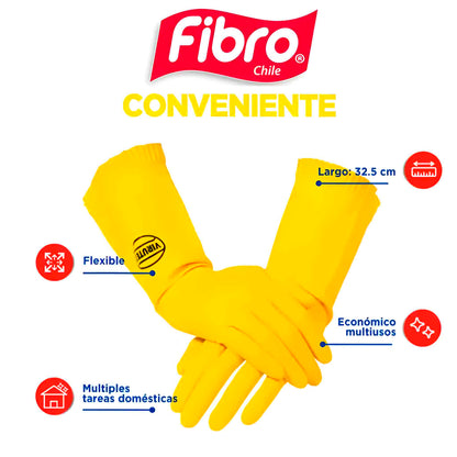 Guantes Multiuso Cocina y Baño Fibro Talla M Pack 2 Pares