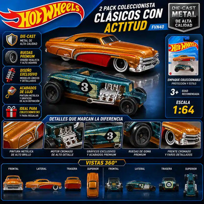 Hot Wheels Pack 2 Autos Variantes Modelos
