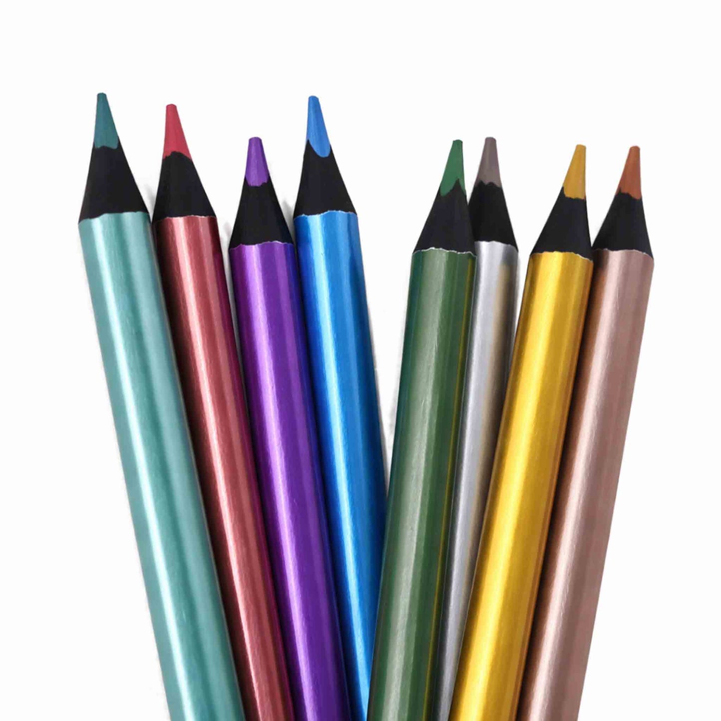 Lápices Metálicos Lavoro 12 Colores Triangulares Brillantes
