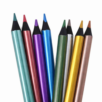 Lápices Metálicos Lavoro 12 Colores Triangulares Brillantes