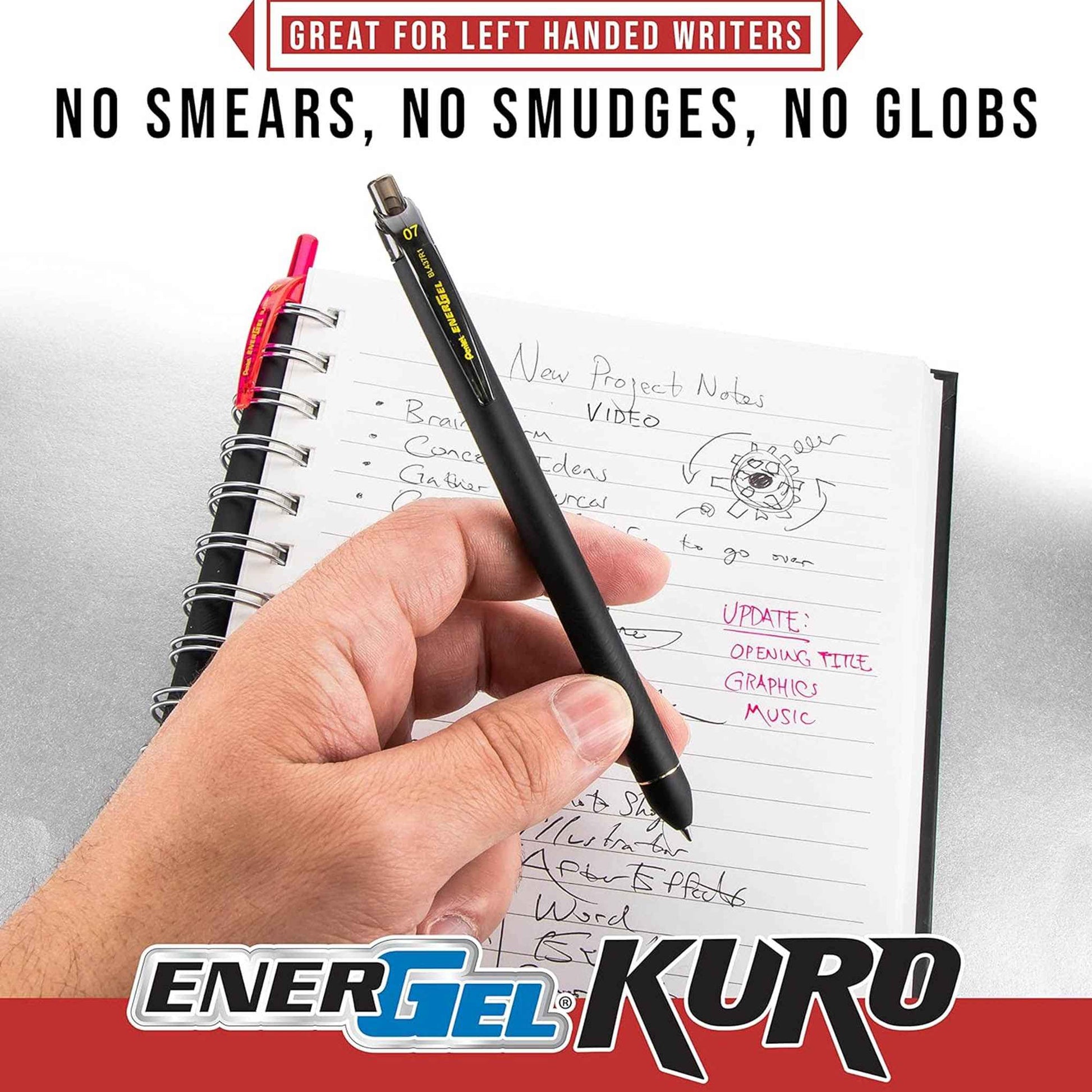 Lapiz Pentel Energel Kuro Bolígrafo De Gel Líquido 07 Tinta Negra PENTEL- Dermocosmetica_belleza_online