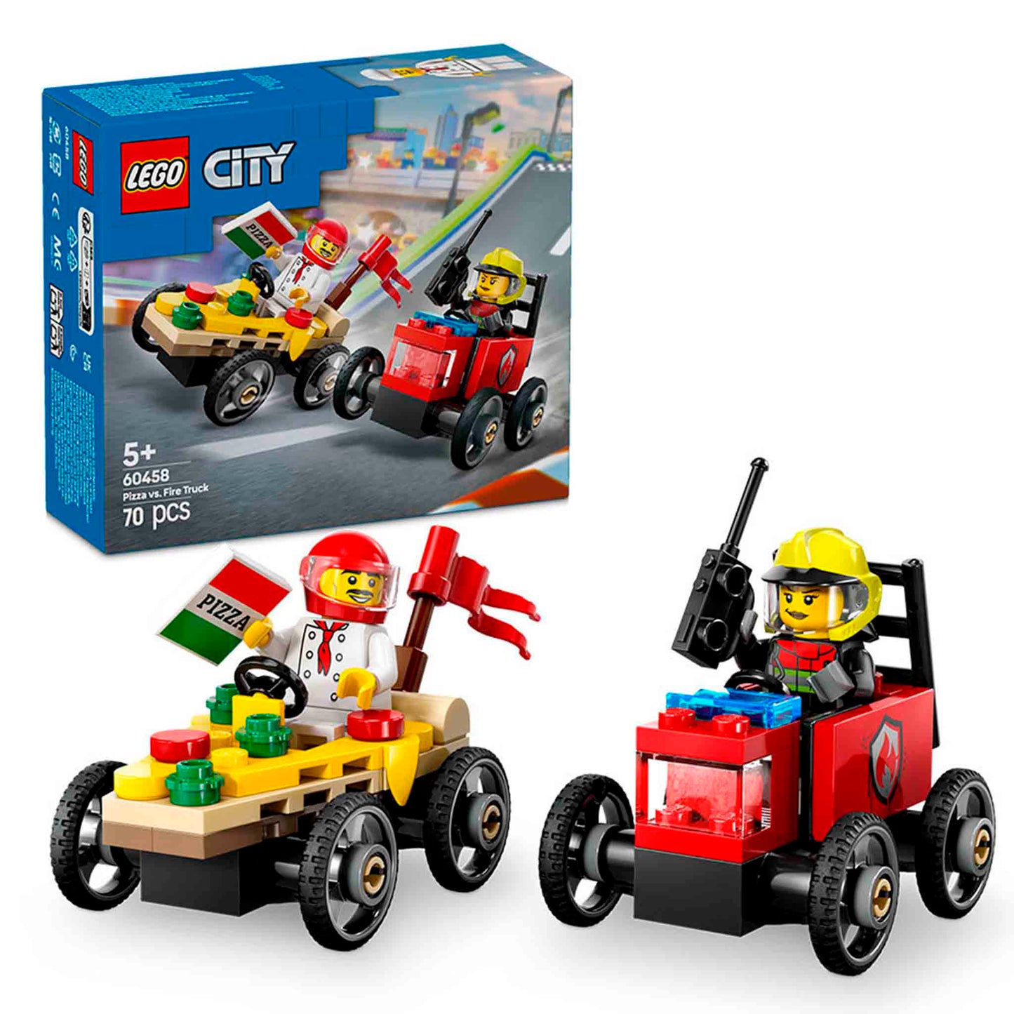 Lego City Pizza vs Fire Truck 60458 | Set 70 piezas