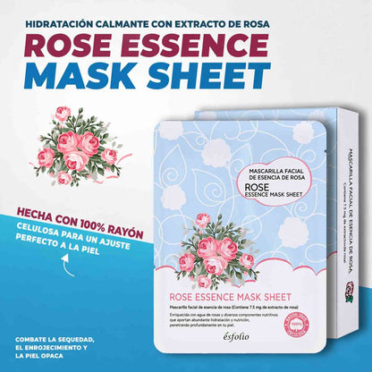 Mascarilla Rose Essence Esfolio Caja Pack de 10 Uni