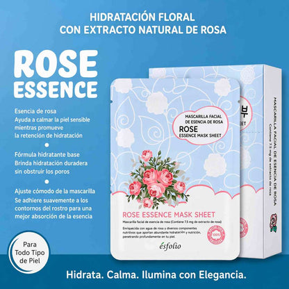 Mascarilla Rose Essence Esfolio Caja Pack de 10 Uni