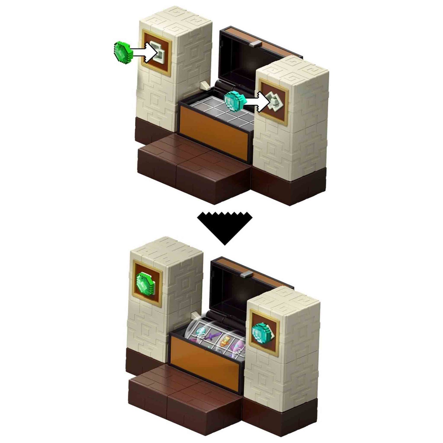 Minecraft Figura 8cm Cofre Duster Core 2 Pack