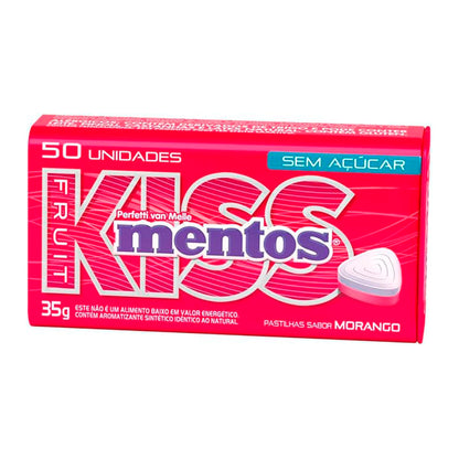 Caramelos Kiss Mentos Sin Azúcar Fresa - 50 Unidades Lata MENTOS- Dermocosmetica_belleza_online