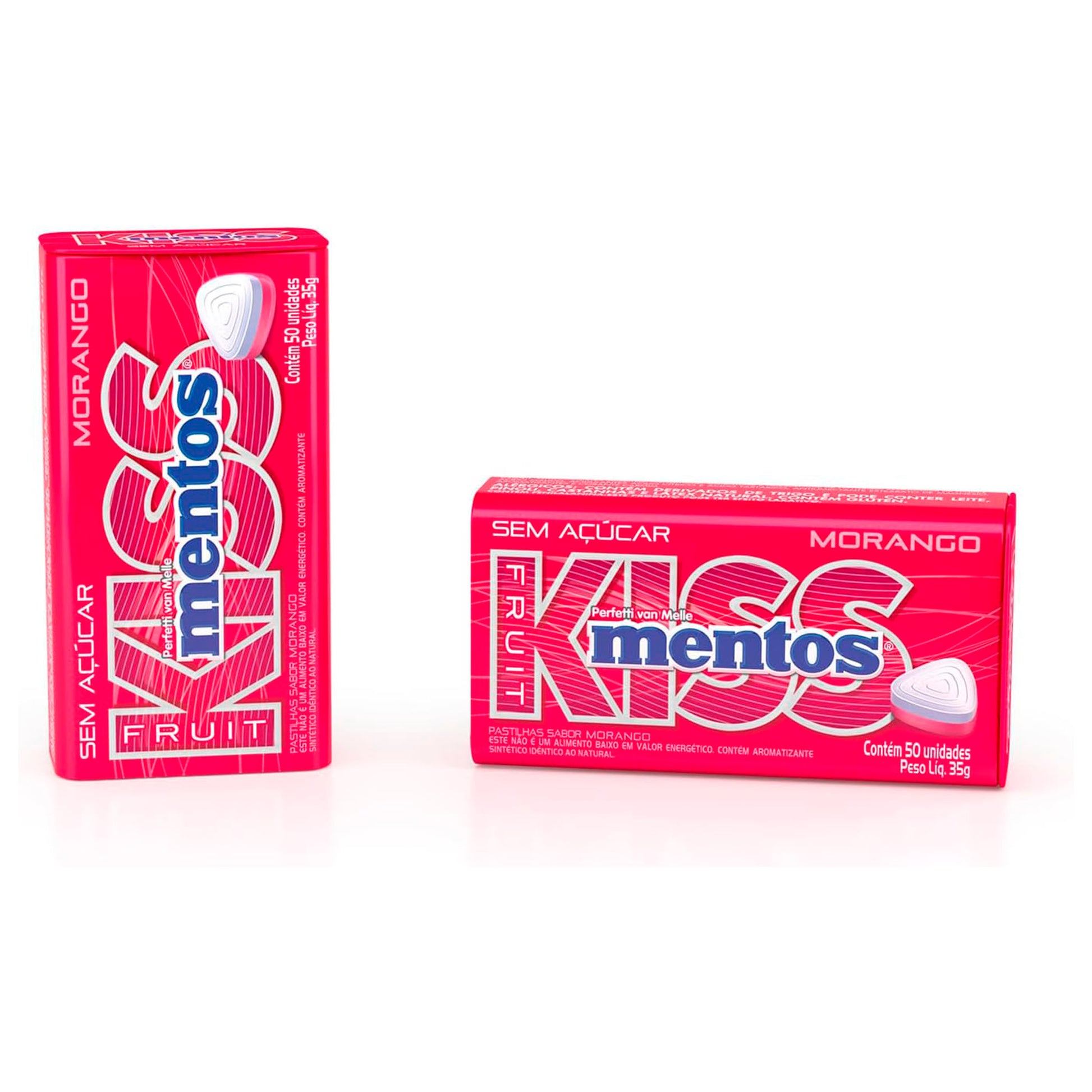 Caramelos Kiss Mentos Sin Azúcar Fresa - 50 Unidades Lata MENTOS- Dermocosmetica_belleza_online