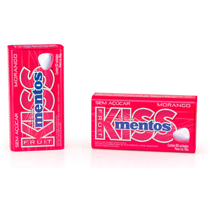 Caramelos Kiss Mentos Sin Azúcar Fresa - 50 Unidades Lata MENTOS- Dermocosmetica_belleza_online