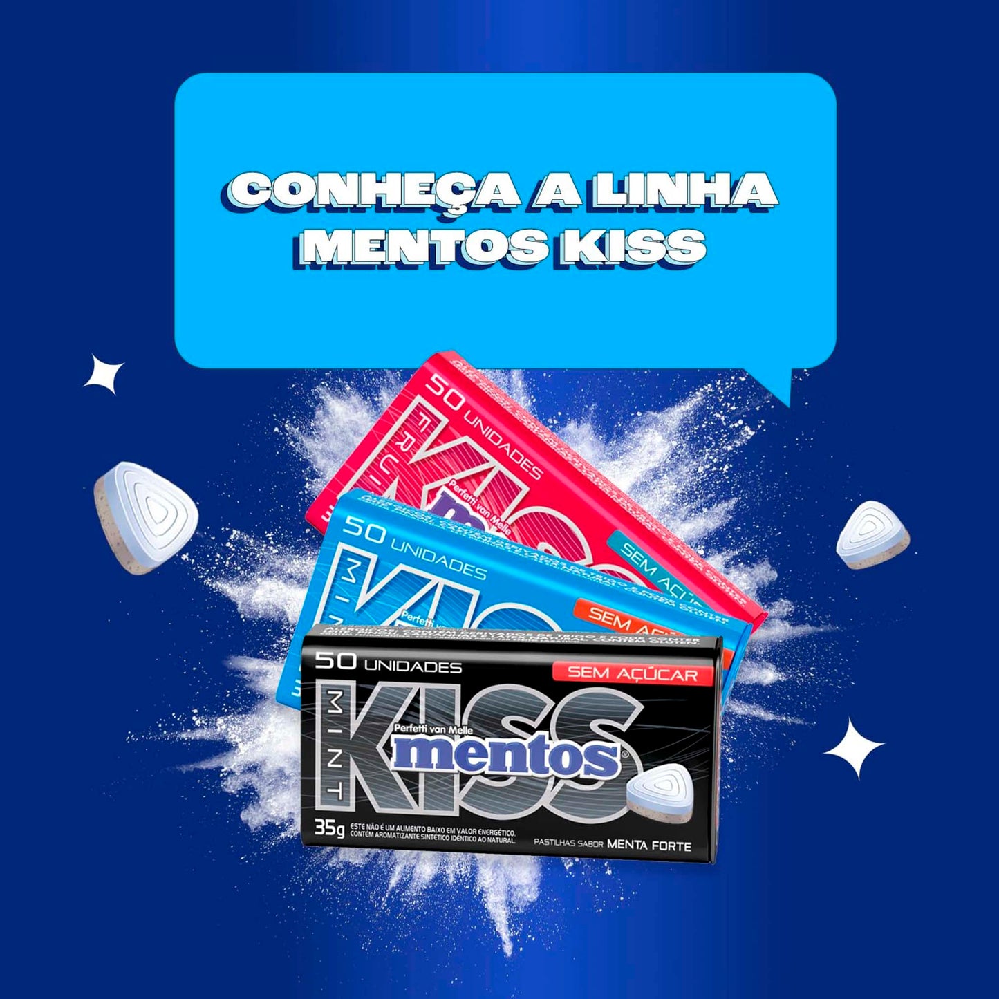 Caramelos Kiss Mentos Sin Azúcar Fresa - 50 Unidades Lata MENTOS- Dermocosmetica_belleza_online