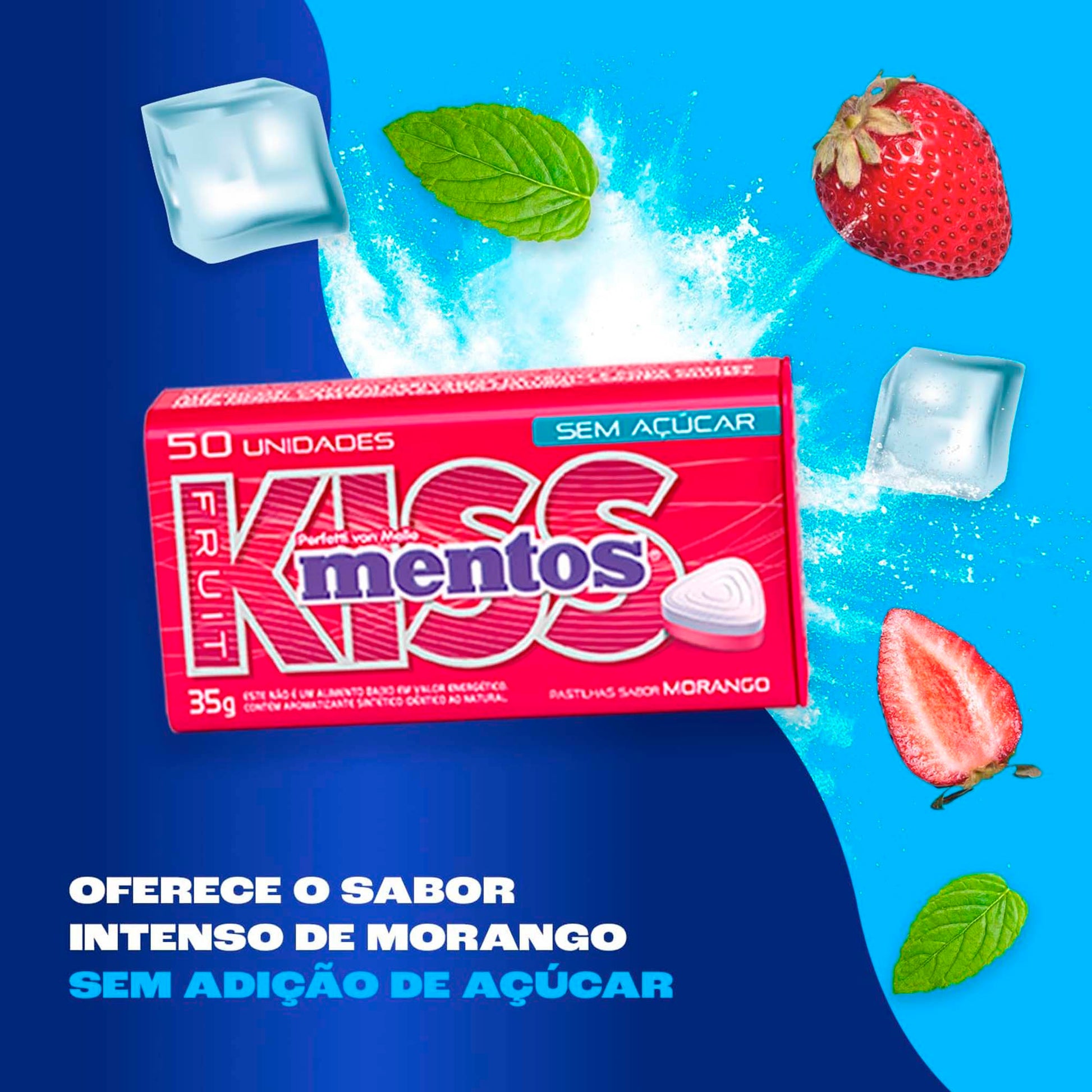 Caramelos Kiss Mentos Sin Azúcar Fresa - 50 Unidades Lata MENTOS- Dermocosmetica_belleza_online
