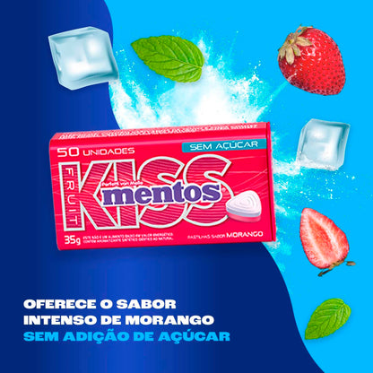 Caramelos Kiss Mentos Sin Azúcar Fresa - 50 Unidades Lata MENTOS- Dermocosmetica_belleza_online