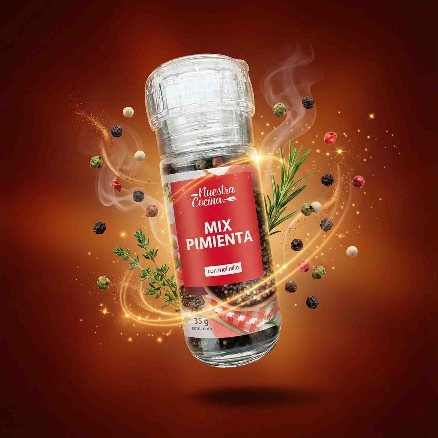 Mix Pimienta Nuestra Cocina 35 g Con Molinillo Aromático