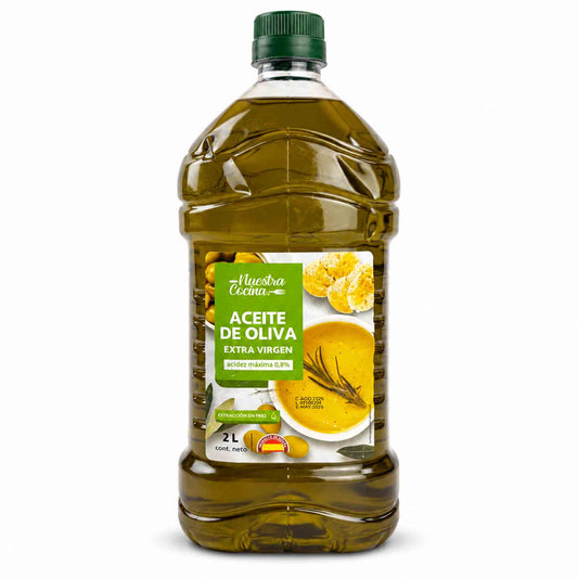 Aceite de oliva extra virgen Nuestra Cocina 2 litros, extracción en frío y acidez máxima 0,8%