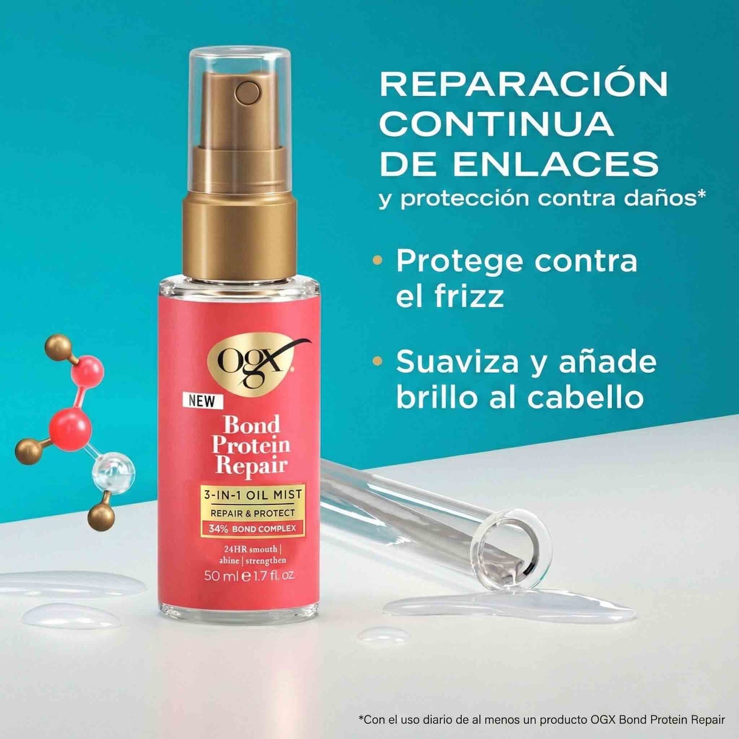 OGX Bond Protein Repair Aceite Capilar 3-in-1 Repair & Protect 50 ml