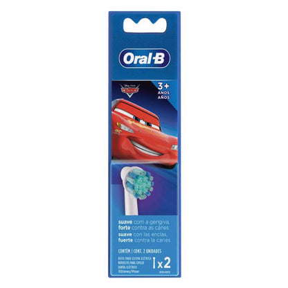 Pack de repuestos Oral-B Kids Cars x2 para cepillo eléctrico infantil desde 3 años, con cabezal redondo.