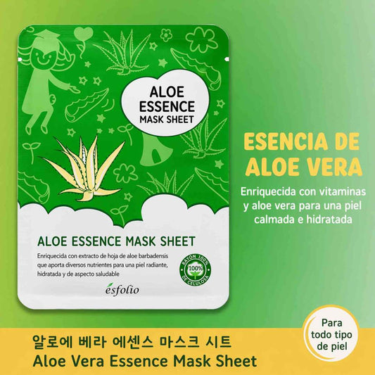 Pack de 10 mascarillas faciales Esfolio Aloe Vera hidratantes