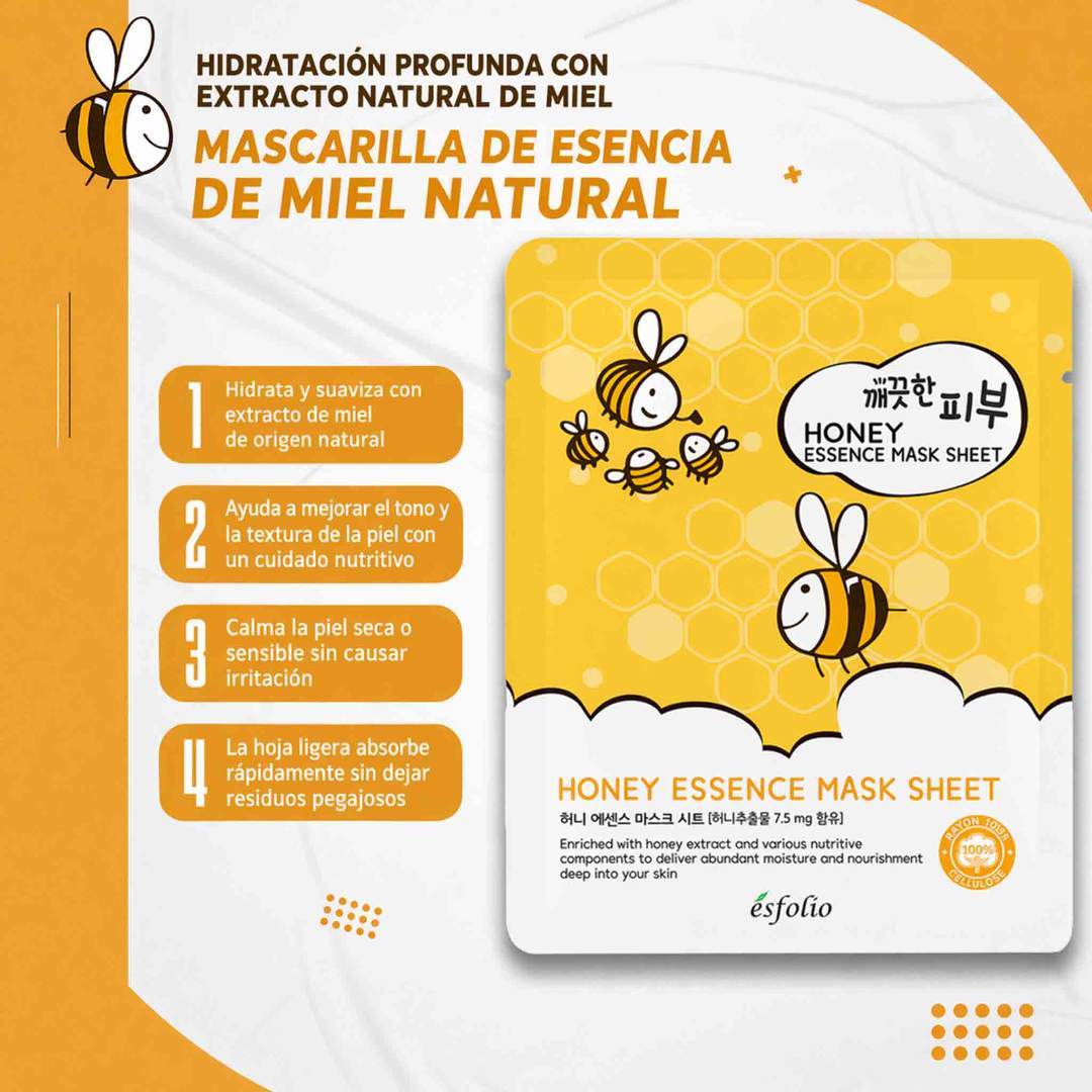 Mascarilla Honey Essence Esfolio Pack De 10 Uni