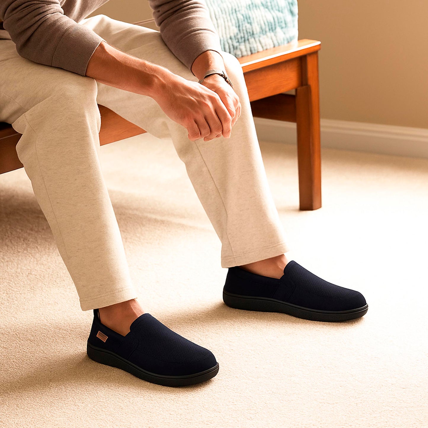 Pantuflas Hombre Dearfoams Cozy Comfort Negro Interior/Exterior DEARFOAMS- Dermocosmetica_belleza_online