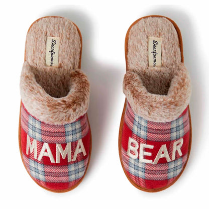 Pantuflas Dearfoams Mama Bear Scuff Red Plaid Para Mujer DEARFOAMS- Dermocosmetica_belleza_online