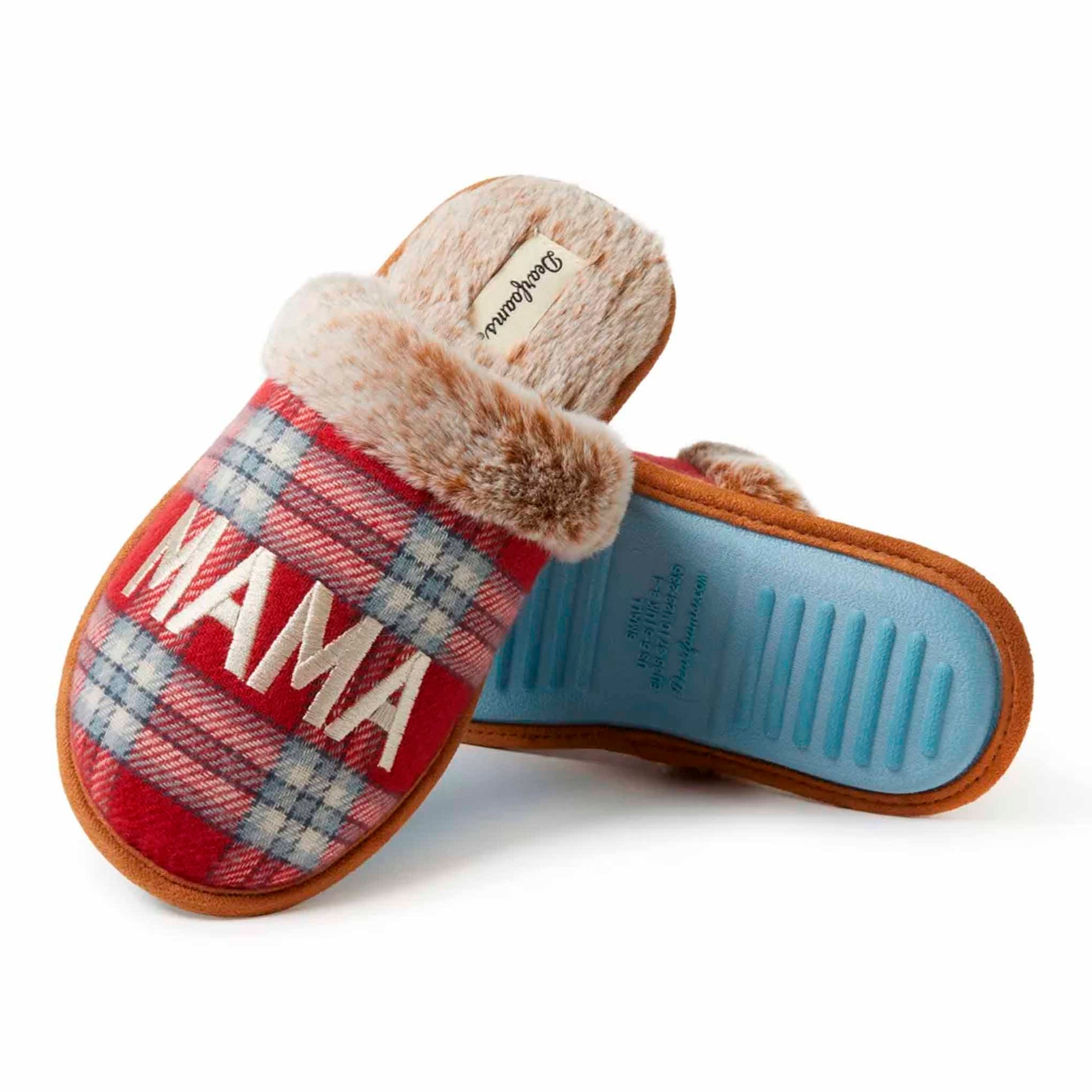 Pantuflas Dearfoams Mama Bear Scuff Red Plaid Para Mujer DEARFOAMS- Dermocosmetica_belleza_online
