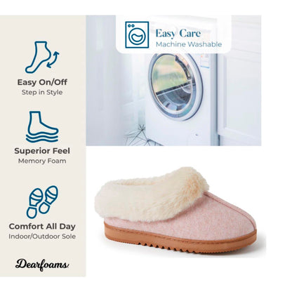 Pantuflas Dearfoams Chloe Knit Clog Rosa Para Mujer Con Regulación De Temperatura DEARFOAMS- Dermocosmetica_belleza_online