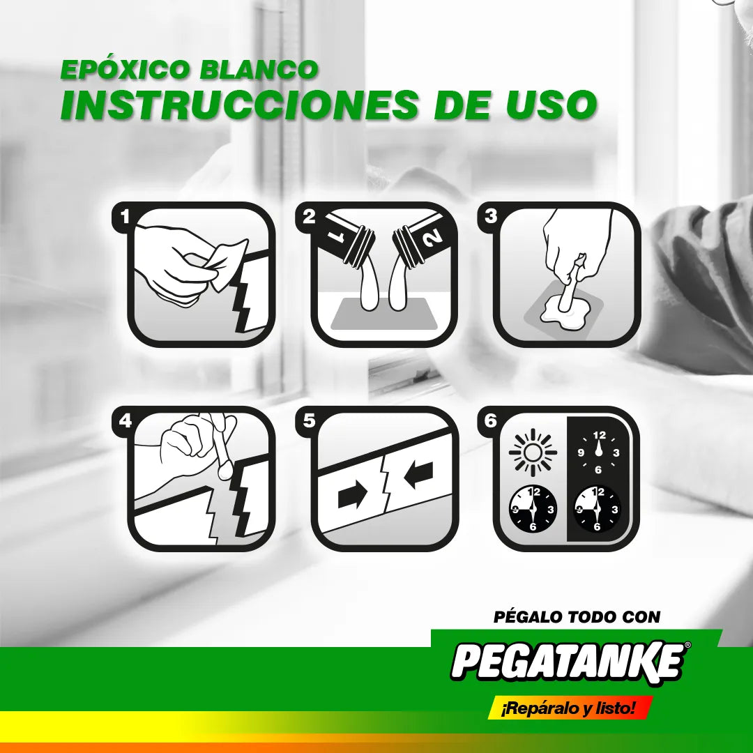 Pegatanke Epoxi soldadura al frío en variantes blanco y negro, adhesivo de 2 componentes para reparaciones