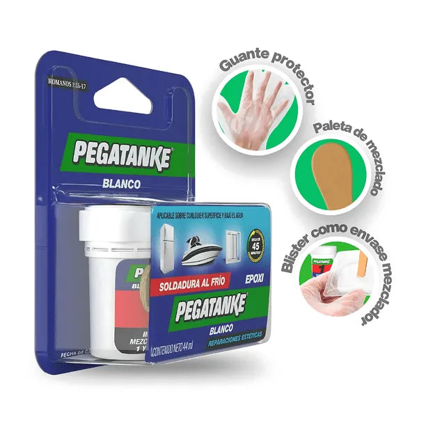 Pegatanke Epoxi soldadura al frío en variantes blanco y negro, adhesivo de 2 componentes para reparaciones