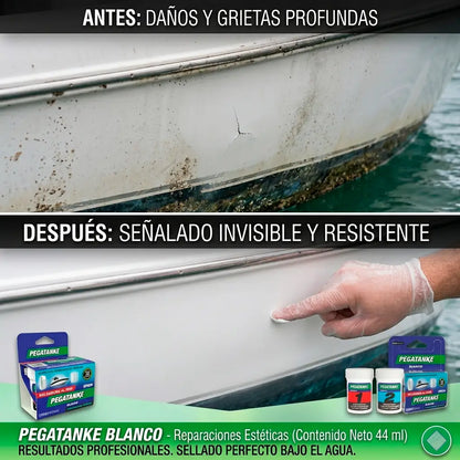 Pegatanke Epoxi soldadura al frío en variantes blanco y negro, adhesivo de 2 componentes para reparaciones
