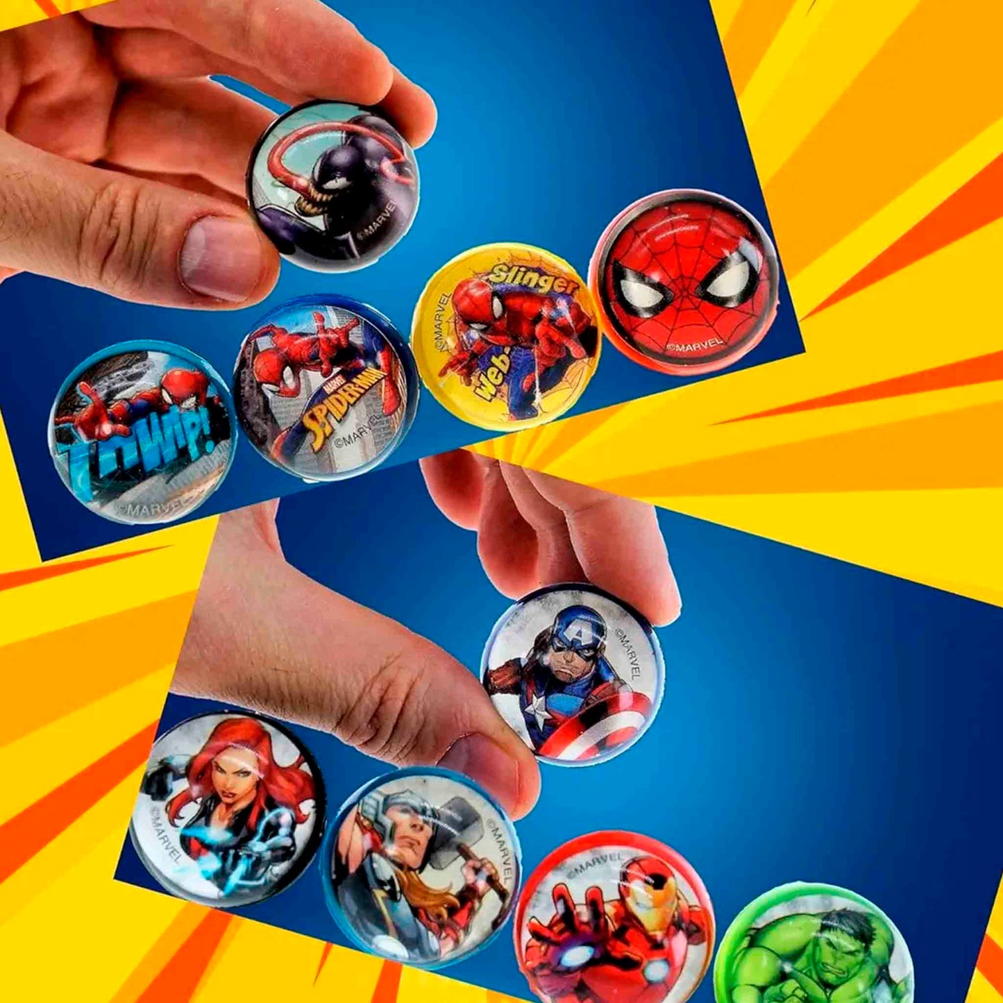 Pelotas Saltarinas Antiestrés Marvel Spiderman x5