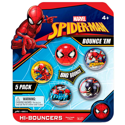 Pelotas Saltarinas Antiestrés Marvel Spiderman x5