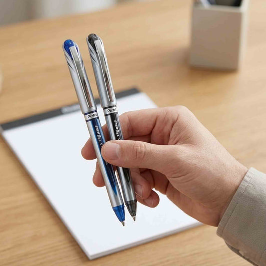 Lápices gel Pentel Energel 0.7 mm pack azul negro