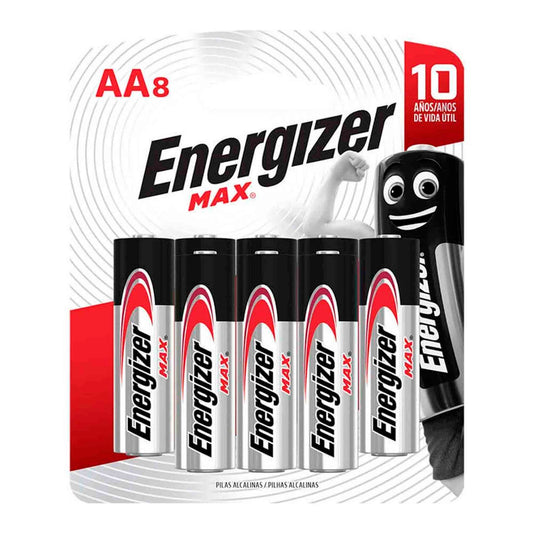 Pilas Alcalinas Energizer AA – Pack de 8 Unidades de Larga Duración ENERGIZER- Dermocosmetica_belleza_online