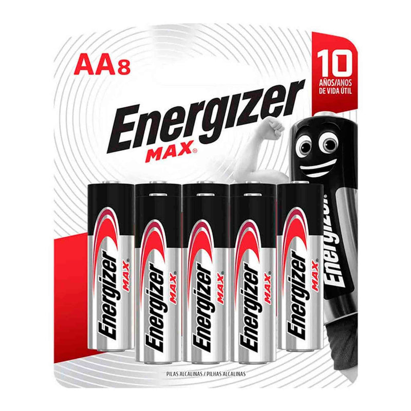 Pilas Alcalinas Energizer AA – Pack de 8 Unidades de Larga Duración ENERGIZER- Dermocosmetica_belleza_online