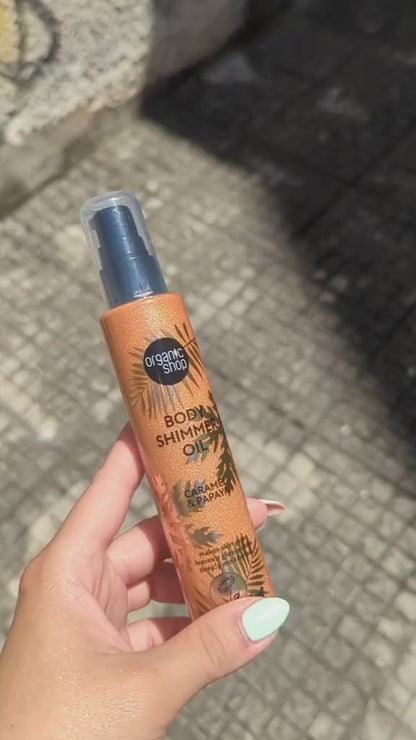 Organic Shop Body Shimmer Oil Caramel Papaya – Brillo y Suavidad