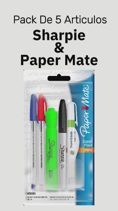 Pack Oficina y Estudio Sharpie Paper Mate 5 Artículos Esenciales