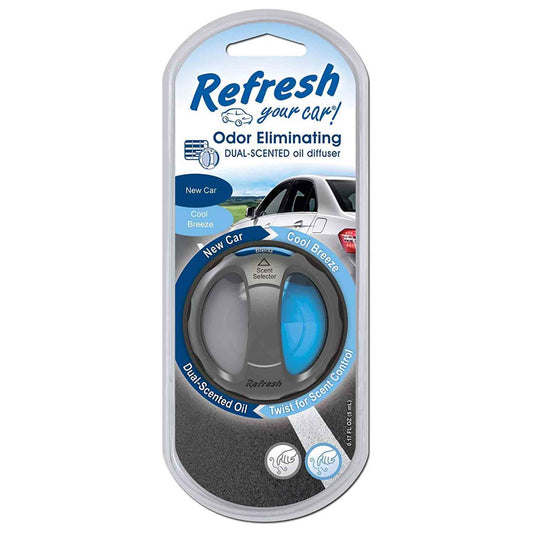 Aromatizante para auto Refresh Your Car doble fragancia New Car y Cool Breeze con clip de ventilación