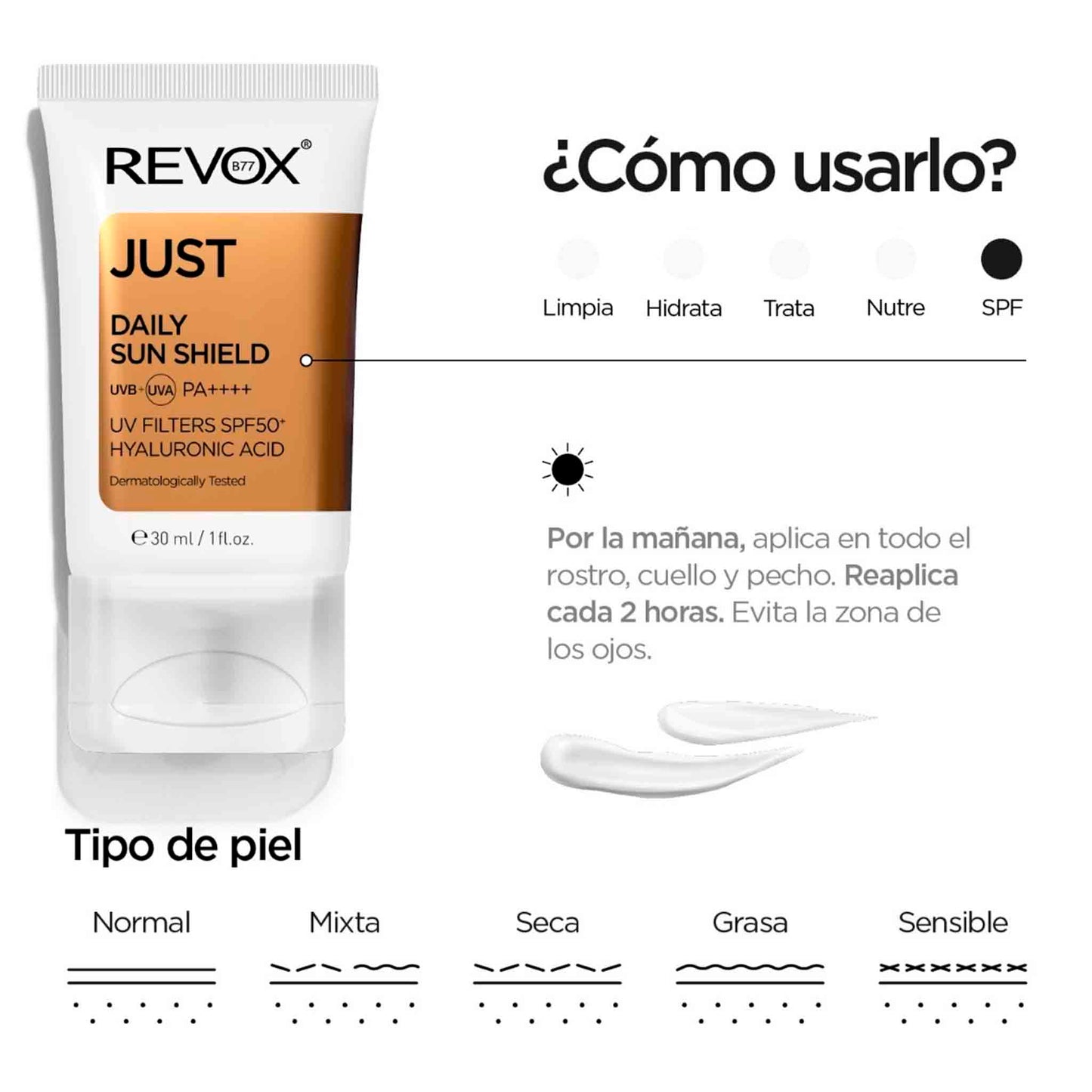 Revox Just Protector Solar Diario SPF50 30 ml Piel Grasa