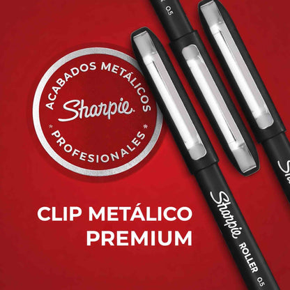 Bolígrafo Sharpie Rollerball 0,5 mm tinta negra blíster 2 unidades