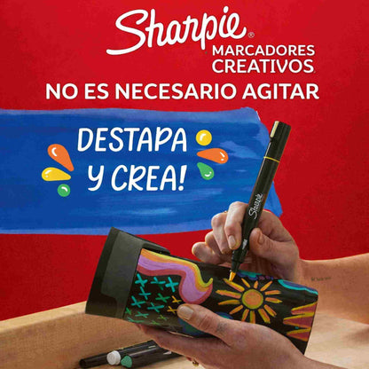 Sharpie Marcador creativo acrílico Punta redonda Blanco y negro