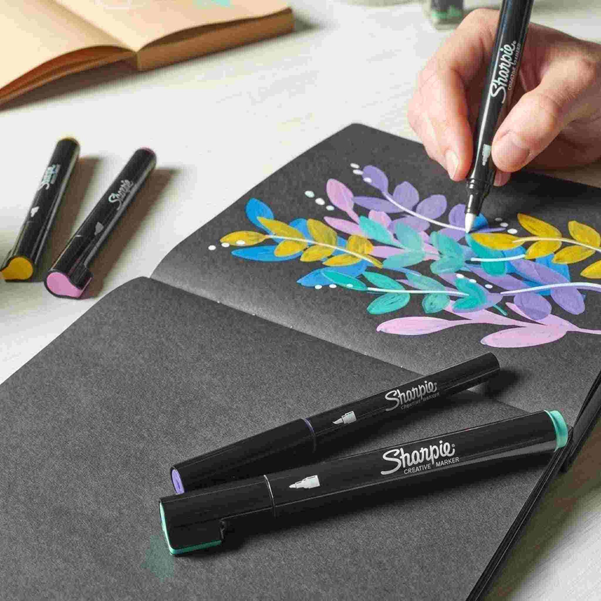 Sharpie Marcador creativo acrílico Punta redonda Blanco y negro