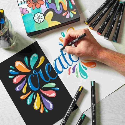 Sharpie Marcador creativo acrílico Punta redonda Blanco y negro