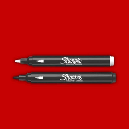 Sharpie Marcador creativo acrílico Punta redonda Blanco y negro