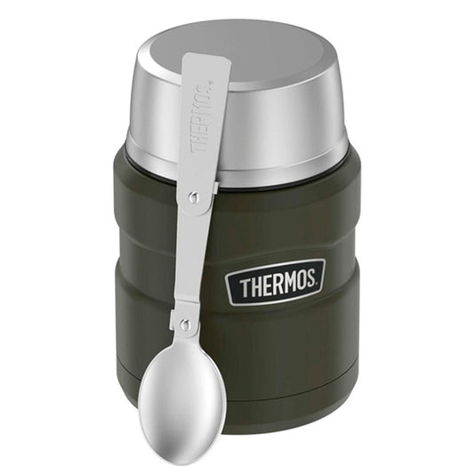 Termo de Comida Thermos King 470 ml – Acero Inoxidable Verde Army THERMOS- Dermocosmetica_belleza_online