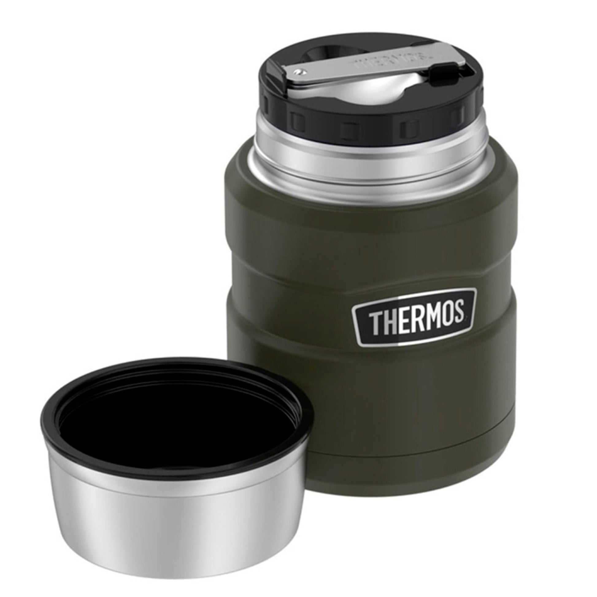 Termo de Comida Thermos King 470 ml – Acero Inoxidable Verde Army THERMOS- Dermocosmetica_belleza_online