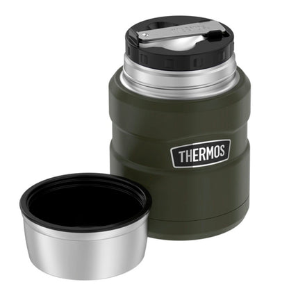 Termo de Comida Thermos King 470 ml – Acero Inoxidable Verde Army THERMOS- Dermocosmetica_belleza_online