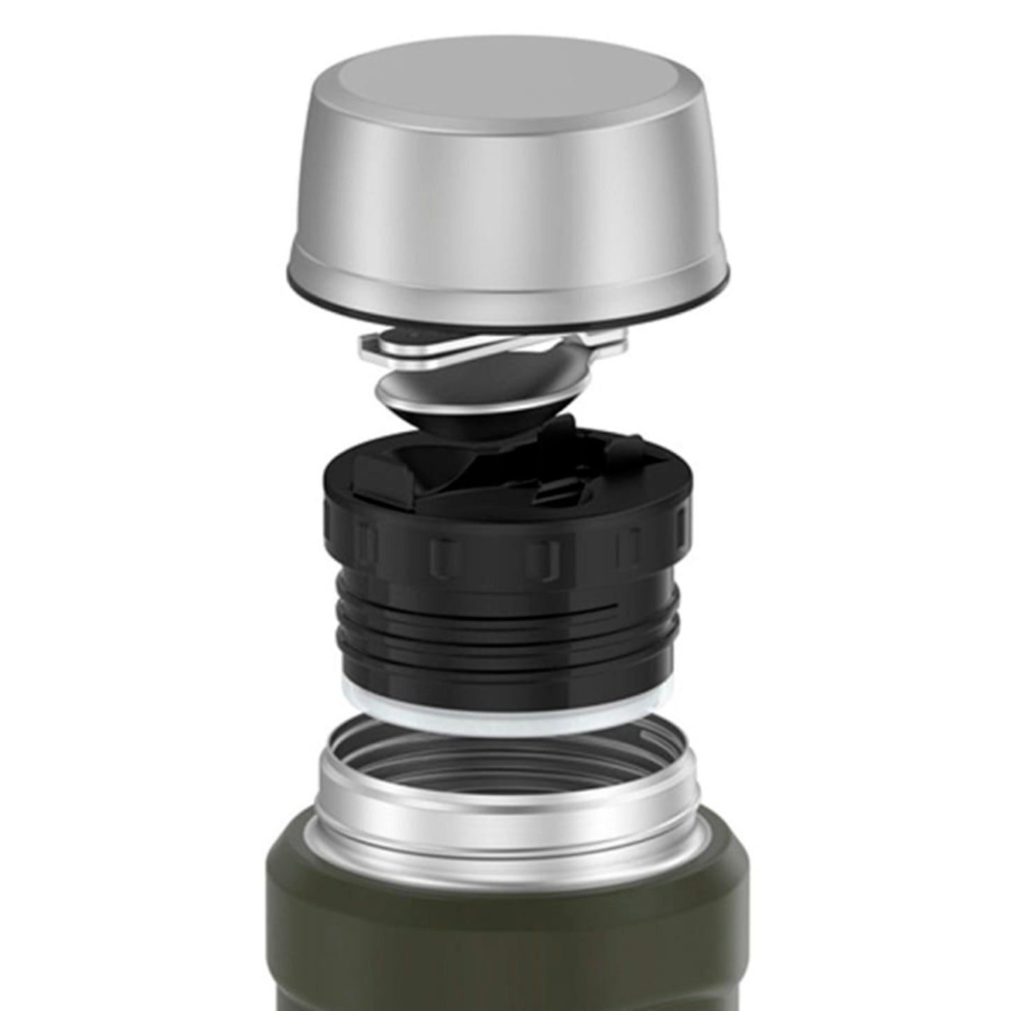 Termo de Comida Thermos King 470 ml – Acero Inoxidable Verde Army THERMOS- Dermocosmetica_belleza_online