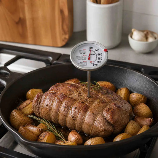 termómetro cocina acero inoxidable para carnes medición hasta 220 grados