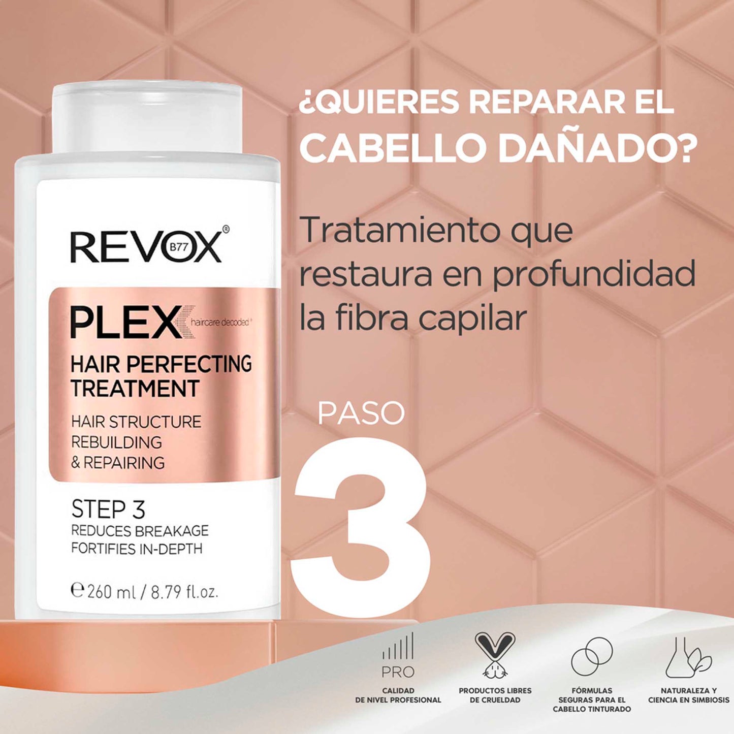 Revox B77 Plex Paso 3 · Tratamiento Fortalecedor para un Cabello Perfecto REVOX- Dermocosmetica_belleza_online