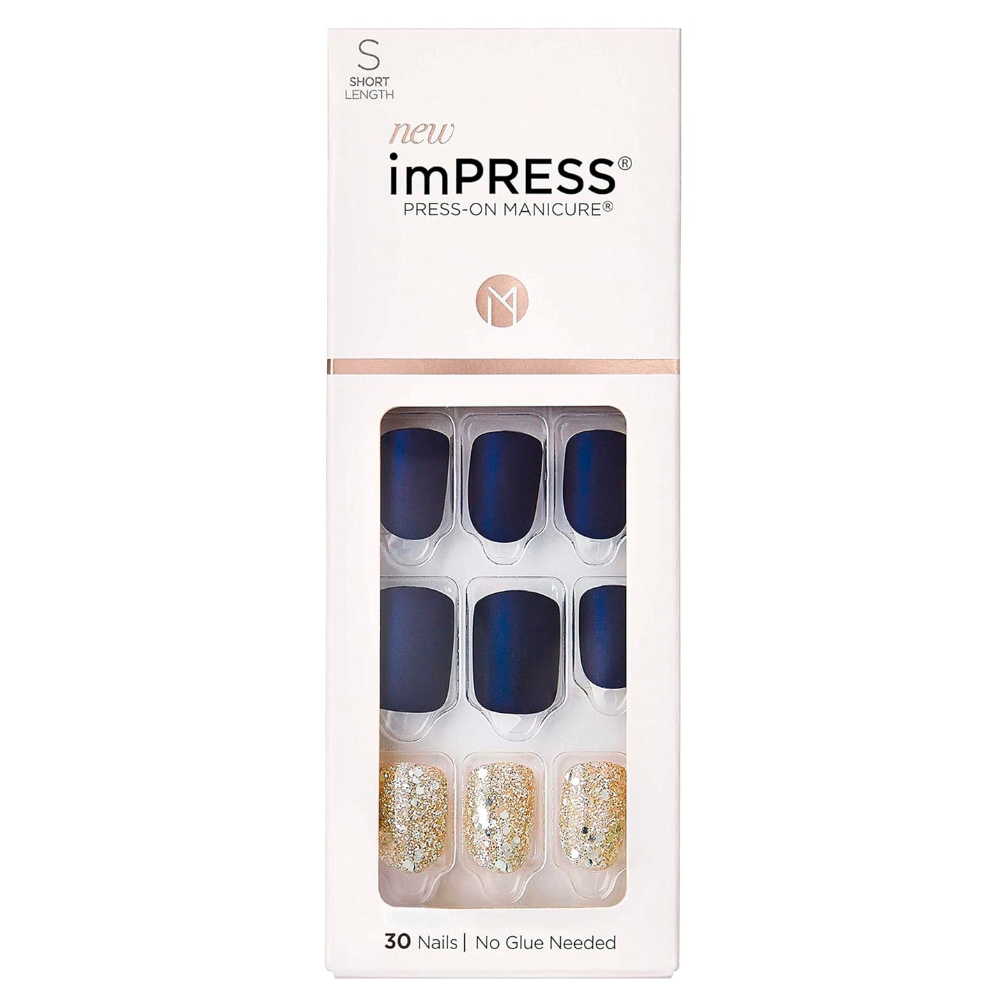 Uñas Postizas Autoadhesivas Kiss Impress Wannabe Star – Color Azul | 30 Unidades IMPRESS- Dermocosmetica_belleza_online
