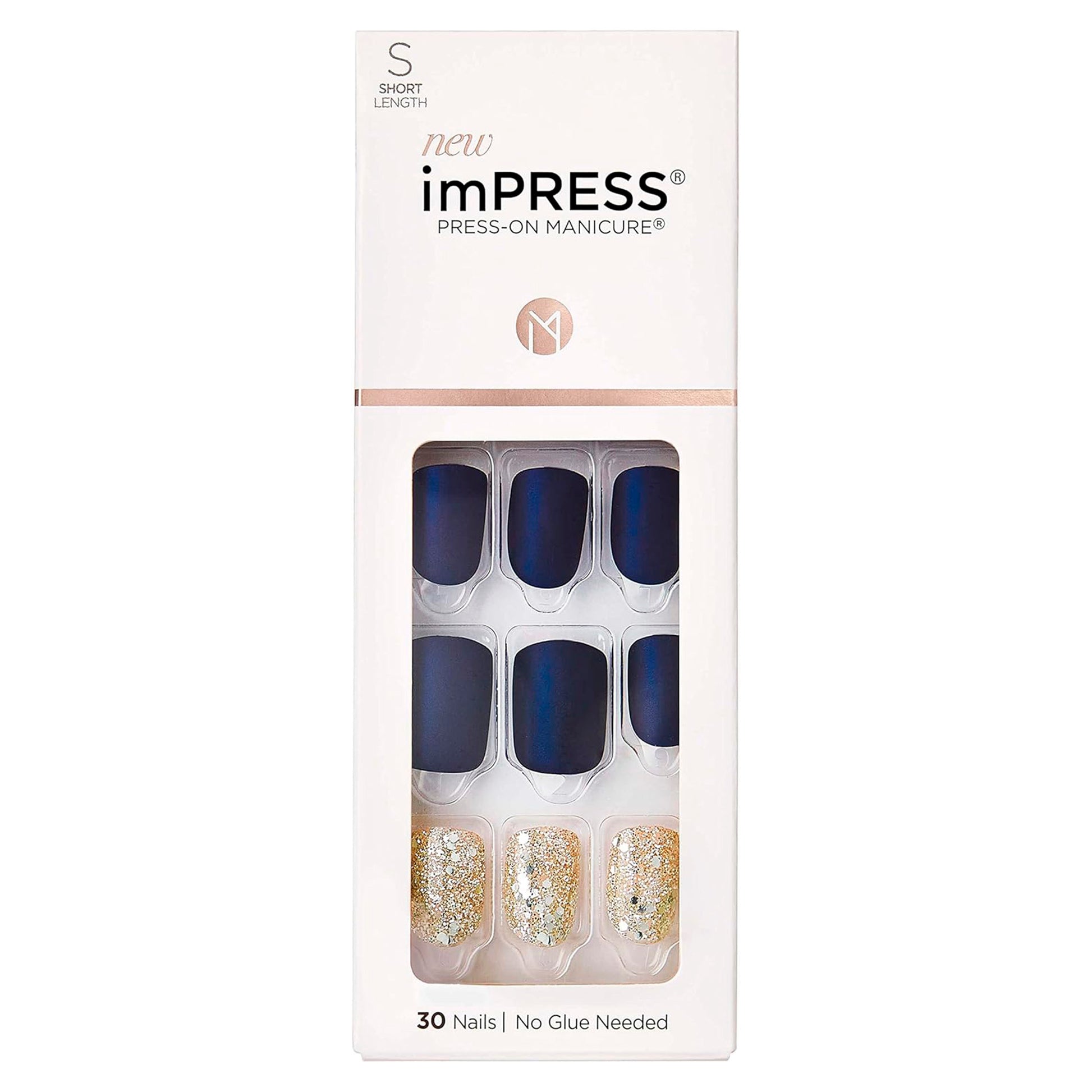 Uñas Postizas Autoadhesivas Kiss Impress Wannabe Star – Color Azul | 30 Unidades IMPRESS- Dermocosmetica_belleza_online
